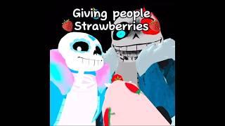 Giving people in VRCHAT strawberries! #vrchat #vr #tiktok #undertale #sans #views #comment #like