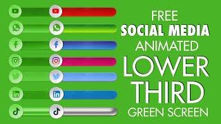 Social Media Green Screen Lower Third Animation No Copyright | Social Media Green Screen Lower Third