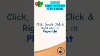 Playwright Tutorial | Click, Double Click and Right Click operation in Playwright