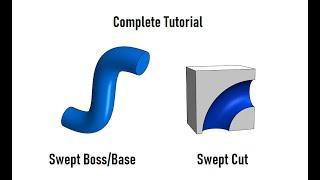 Solidworks Tutorial | Swept Boss/Base, Advanced Features, Swept Cut | Complete Guide