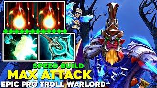 EPIC PRO TROLL WARLORD - MAX ATTACK SPEED BUILD - Mjollnir & Disperser - Dota 2