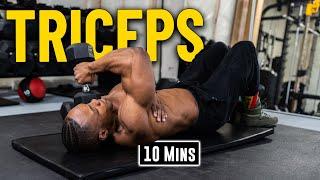 10 Minute Dumbbell Triceps Workout (No Bench) | Build & Burn #10