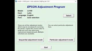 Epson L4160 Resetter Adjustment Program