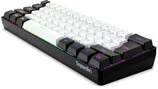 Snpurdiri 60% Wired Gaming Keyboard - RGB Backlit 61 Keys Mini Keyboard, Waterproof for PC/Mac