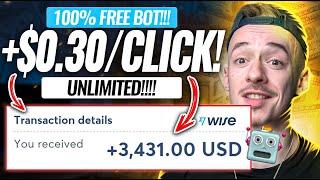 FREE BOT Pays You $0.30 PER CLICK! Earn $100/DAY Doing This Easy Method! (Make Money Online 2022)