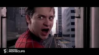 Spiderman rescuing train scene Spiderman movie (2002) by glitch guru.