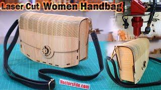 How to make Laser Cut Wooden Handbag Ladies Handbag Wooden Purse with Living Hinge Women Handbag
