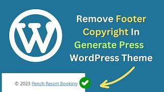 How to remove footer credit from Generate press Theme || Footer Credit kaise hataye 2023