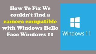 How To Fix We couldn't find a camera compatible with Windows Hello Face on Windows 11