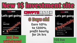 New 1$ Hyip Investment site cryptomatix.cc! Detailed review, 10$ deposit, 20$ withdrawal #Hyipsdaily