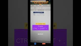 shortcut for Date and time in Excel  #excel #teachmeak