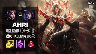 Ahri vs LeBlanc Mid - KR Challenger - Patch 14.12 Season 14