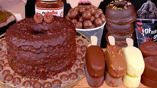 ASMR MALTESERS CHOCOLATE MILK MAGNUM ICE CREAM CAKE DOUGHNUTS NUTELLA DESSERT MUKBANG먹방EATING SOUNDS