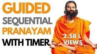 Baba Ramdevs Guided Pranayam With Timer |  Pranayam in Sequence | Disclaimer-Follow Madhyam Gatti.