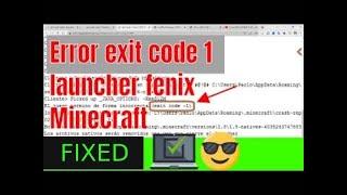 error exit code 1 launcher fenix Minecraft solution tutorial in English 2022 Could not login.