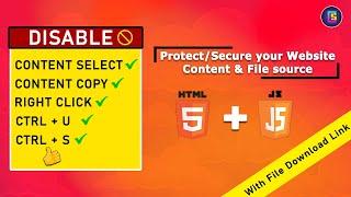 How to disable right click, content copy,Ctrl+u key on a webpage using HTML,JAVASCRIPT#coding_studio