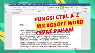 Ctrl A sampai Z ||  Fungsi Ctrl A sampai Z Microsoft Word