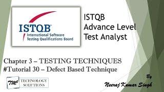 ISTQB Advance Test Analyst | 3.3.4 Defect Based Technique | ISTQB Tutorials