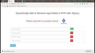 How to Dynamically Add  Remove input fields using PHP with Jquery Ajax