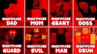 NIGHTMARE - Weird Strict Dad vs Mom vs Grandma vs Boss vs Guard vs Brother vs Massacre JUMPSCARE