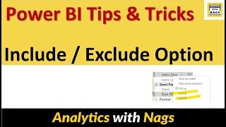 What is Include and Exclude Option in Power BI Visuals | Power BI Tips and Tricks