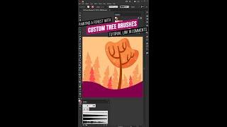  Draw Easy Treeswith Art Brushes in Adobe Illustrator #shorts #adobeillustrator #vectorart