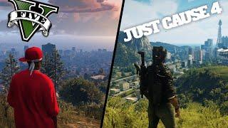 GTA 5 Vs. Just Cause 4- | Side by Side | GRAPHICS COMPARISON