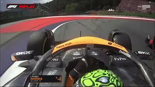 Lando Norris onboard contact with Max Verstappen Austrian GP 2024