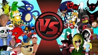 MLG vs CREEPYPASTA TOTAL WAR! (Sanic vs Sonic.EXE 3) Cartoon Fight Club Episode 111