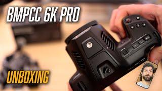 BlackMagic Pocket Cinema Camera 6K Pro unboxing + EVF, Battery Grip and BMPCC 4K size comparison