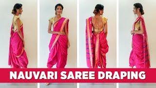 How to Wear a Nauvari Saree - Maharashtrian Saree Draping | Ganesh Puja Saree