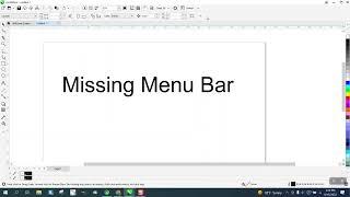 Corel Draw Tips & Tricks Missing Menu Bar