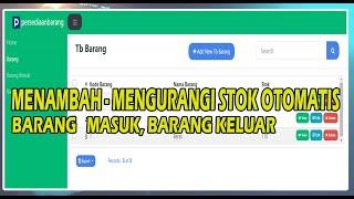 Tutorial PHPRad - Cara Update dan Save Stok Otomatis