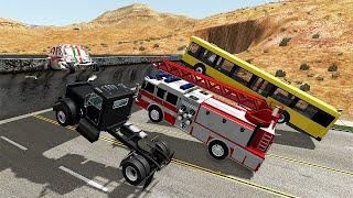 Trucks VS Short Bridge #2 BİG TRUCK Clash - BeamNG Drive