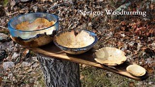 Woodturning - The Ocean Blue Burl Nested Set