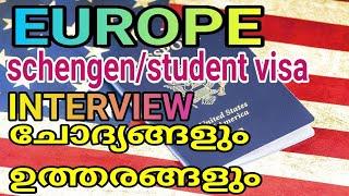 #europe schengen/study visa interview question and anwers