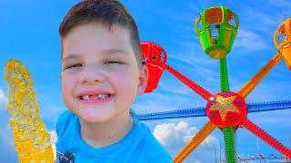 Caleb and Mommy Go to the Fair! Fun Kids Rides, Petting Zoo with Farm Animals and Carnival Games!