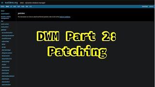 DWM(Dynamic Window Manager) Part 2 - Patching