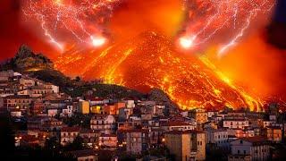 Sky Ablaze! The Italy volcano Unleashed! sicily volcanic eruption! catania mount etna eruption 2024.