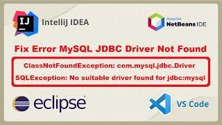 How to Fix ClassNotFoundException: com.mysql.jdbc.Driver | No suitable driver found for jdbc:mysql