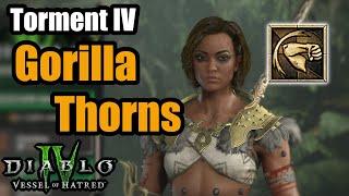 Gorilla Thorns Rock Splitter Spiritborn Build - Torment IV Diablo 4 Vessel of Hatred Season 6