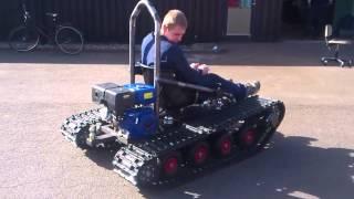 Home made tracked vehicle, First test Drive