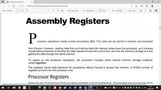 assembly language an old tour