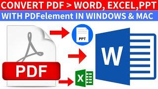 How to Edit  PDF to WORD Document| Edit (PDF to EXCEL,PPT,TEXT) In Windows & MaC | With PDFelement