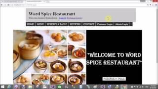 Restaurant Table booking project  in asp.net c#