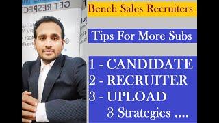 (UNcut) Bench Sales | 3 Ways To Increase Submissions | Finding Vendors | Ideas | Suman Pachigulla