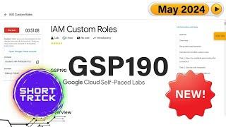 [2024] IAM Custom Roles | #GSP190 | #qwiklabs | #Short-trick The Arcade Security and Compliance