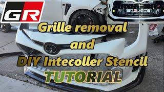 Replacing the grille off of my GR Corolla and Stenciling my Jackson Racing Intercooler! (TUTORIAL) 