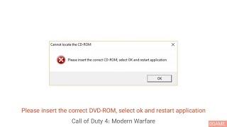 Please insert the correct DVD ROM select OK and restart application