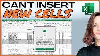 Can't Insert New Cells in Excel || Manage the Rows Limit
